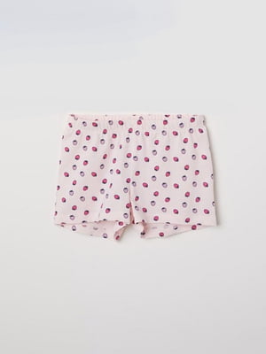 Светло-розовые пижамные шорты с принтом | 6782355
