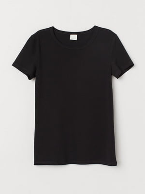 Черная базовая футболка из органического хлопка | 6782397
