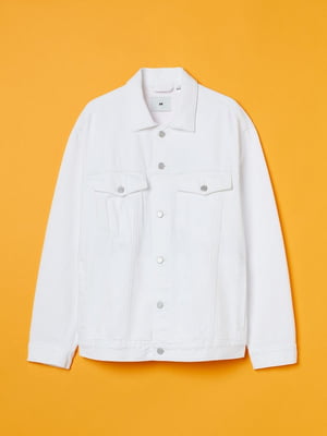 Белая джинсовая куртка с рисунком на спине | 6782498