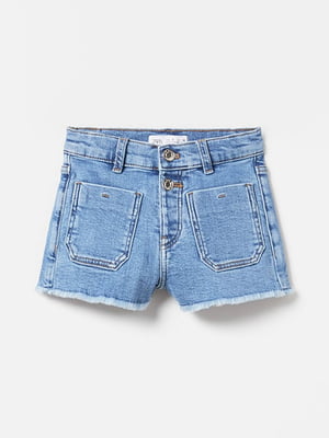 Блакитні джинсові шорти-бермуди | 6782593