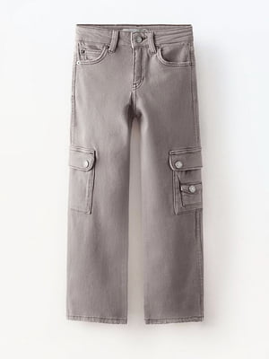 Сірі джинси з накладними кишенями | 6782624