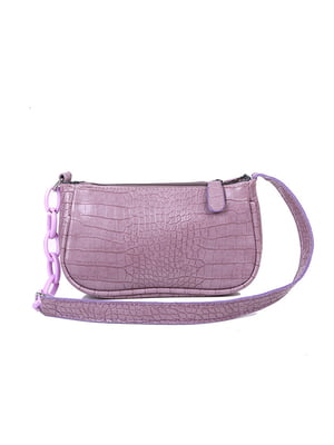 Фіолетова сумка-багет на ремінці-ланцюжку | 6783166