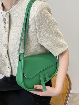 Зелена класична сумка-сідло | 6783457