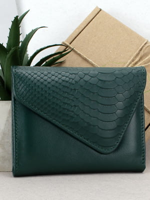Маленький шкіряний гаманець зеленого кольору | 6789134