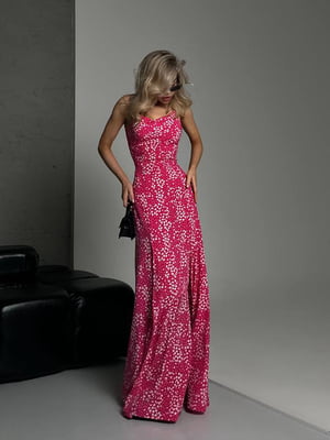 Максі сукня із софту колір рожевий  | 6789715