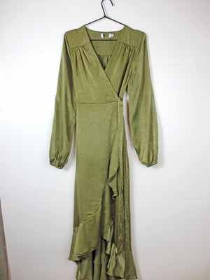 Сукня кольору хакі з асиметричною спідницею | 6509555