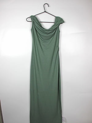 Сукня кольору хакі з розрізом збоку | 6790522