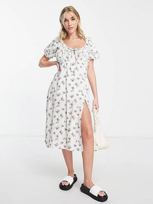 Біла сукня в квітковий принт | 6790812