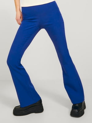 Сині брюки-кльош без застібки | 6790816