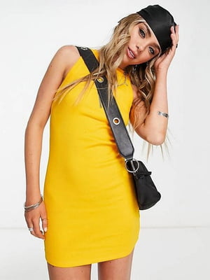 Облягаюча міні-сукня жовтого кольору | 6790857