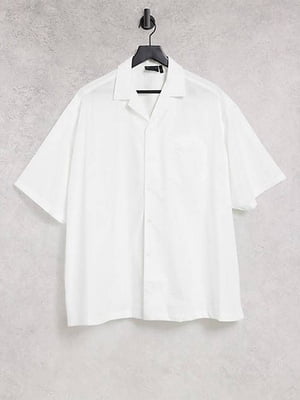 Біла оверсайз сорочка з коротким рукавом | 6790991