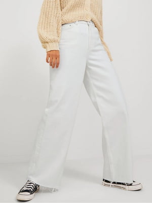 Білі джинси з необробленими брючинами | 6791130
