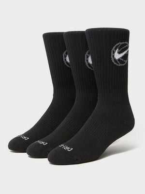 Шкарпетки Nike everyday bball чорні з принтом | 6791252