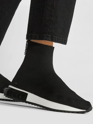 Чорні високі кросівки DKNY Promila-Sock Sneak | 6791496