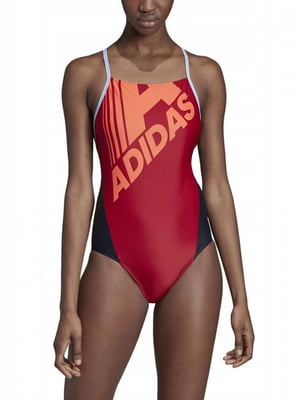 Червоний спортивний купальник з логотипом спереду | 6791568