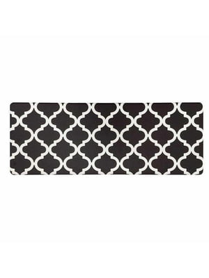 Чорний антиковзний водонепроникний ергономічний килим для кухні (44x119x1 см)  | 6792916