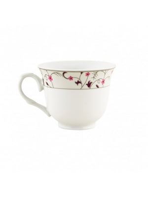 Чашка із кістяної порцеляни з квітковим орнаментом (200 мл) | 6793964