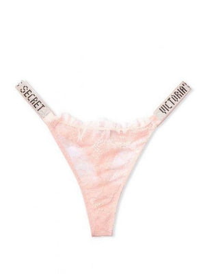 Рожеві труси-стрінги Bombshell Shine Strap Lace Thong Panty зі стразами  | 6795948