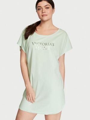 Нічна бавовняна сорочка Lightweight Cotton м’ятного кольору | 6795960