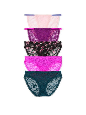 Набір мереживних різнокольорових трусів 5-Pack Posey Lace Bikini Panties (5 шт.) | 6796040