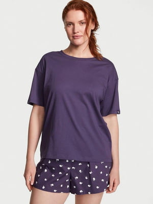 Фіолетова піжама: футболка і шорти | 6796082