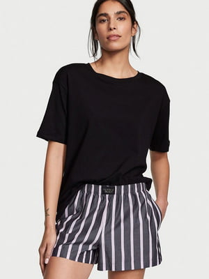 Піжама бавовняна чорна: футболка і шорти | 6796085