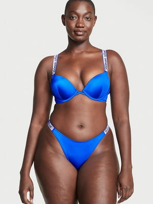 Синій роздільний купальник Shine Strap Sexy Tee Push-Up Bikini Top: бюстгальтер і труси | 6796099
