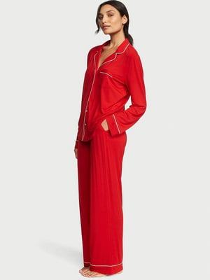 Піжама з модалу червона: сорочка та штани | 6796210