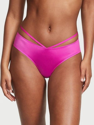 Рожеві атласні труси-бразиліана Lace-Trim Cheeky Panty  | 6796296