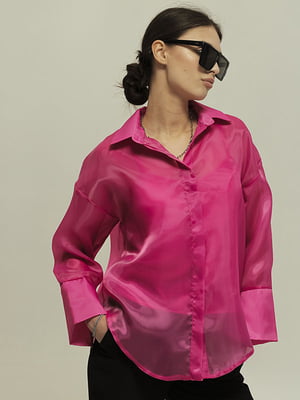 Полупрозрачная блуза цвета фуксия | 6796515