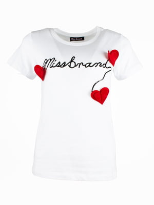 Жіноча футболка Miss Brand Mb-036 біла | 6784509