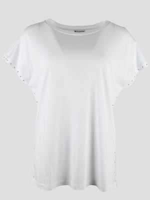 Жіноча футболка біла з кнопками Tough CHIC | 6785223