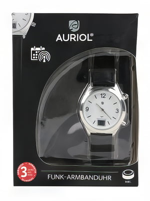 Годинник наручний з кварцовим механізмом AURIOL чорний-срібло | 6788713