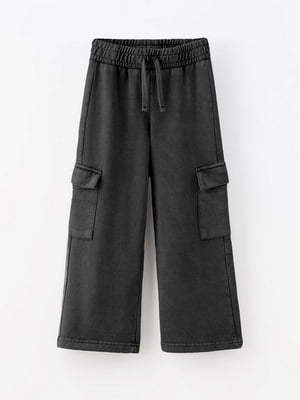 Чорні брюки з широкими брючинами | 6801167