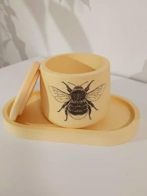 Склянка з кришкою і підставкою Bumblebee для декору, свічок, пензлів, олівців, зубних щіток, квітів, прикрас | 6796940