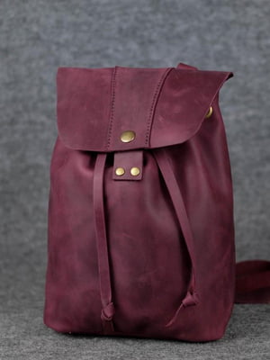 Кожаный бордовый рюкзак “Прага” | 6797037