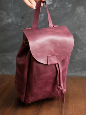 Шкіряний бордовий рюкзак "Токіо" | 6797047