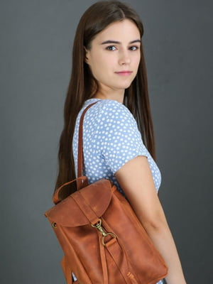 Кожаный коричневый рюкзак “Киев” | 6797052