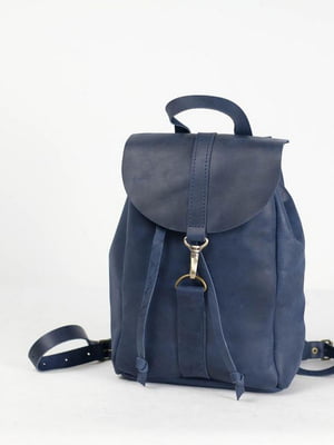 Кожаный синий рюкзак “Киев” | 6797053