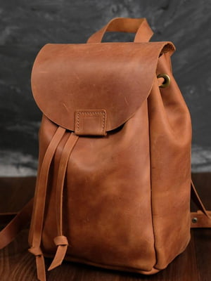 Шкіряний коричневий рюкзак "Токіо" | 6797065