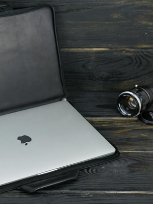 Шкіряний чохол для MacBook чорного кольору | 6797074