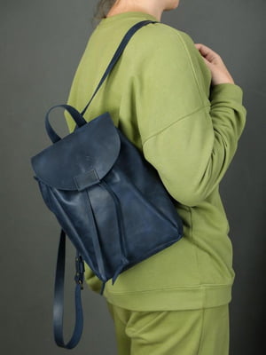 Рюкзак з натуральної шкіри "Токіо" синій | 6797110