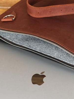 Шкіряний коричневий чохол для MacBook | 6797220