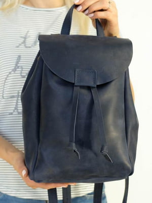 Рюкзак з натуральної шкіри "Токіо" синій | 6797249