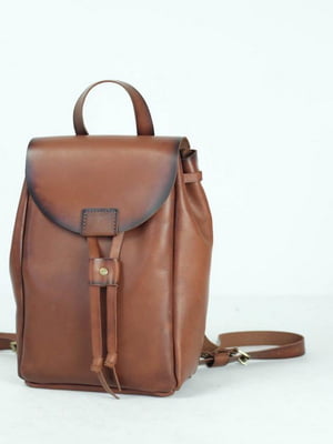 Рюкзак з натуральної шкіри "Токіо" коричневий | 6797253