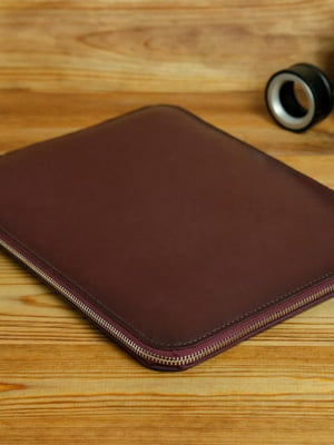 Кожаный бордовый чехол для MacBook | 6797289