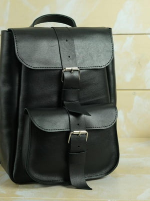 Шкіряний рюкзак "Джун" чорний | 6797326