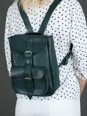 Шкіряний рюкзак "Джун" зелений | 6797333