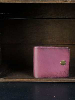 Шкіряний гаманець-портмоне кольору бордо | 6797391