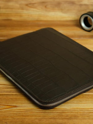 Шкіряний чохол кавового кольору для MacBook | 6797400